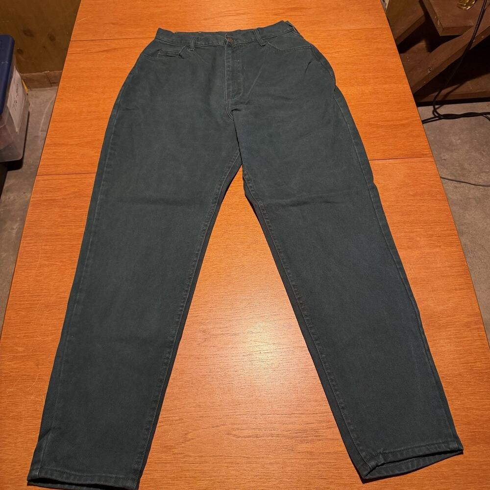 VTG Lee Jeans Relaxed Fit Tapered Leg High Waist Mom Jeans Green Size 16 M 28x30